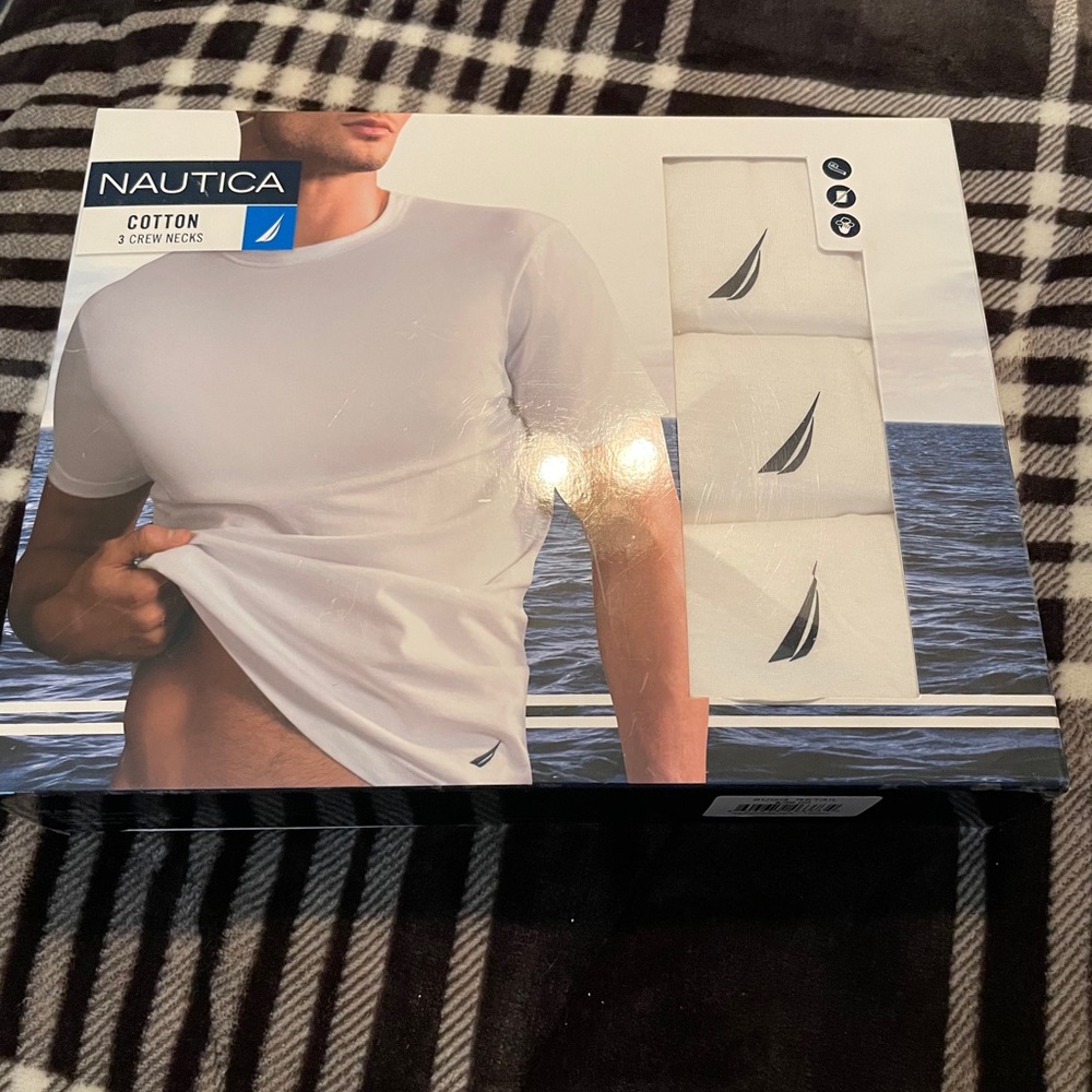 Nautica White Men’s Undershirts Pack of 3 Size L